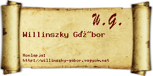 Willinszky Gábor névjegykártya